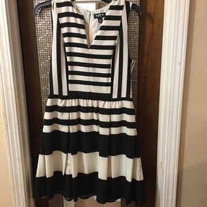 Black and white striped dress
